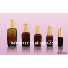 10/25/35/50/100ml square brown essential oil glass bottle with aluminum dropper